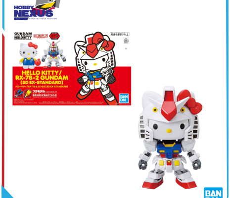 Mô hình lắp ráp Gunpla - BANDAI - Siêu mèo Hello Kitty và SD Gundam RX-78-2 589248